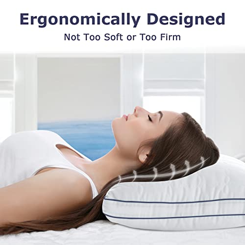 Bedstory Hotel Collection Pillows 2 Pack Queen Size, Hypoallergenic Luxury Bed Pillows For Sleeping Queen Size Set Of 2, Skin-Friendly Down Alternative Pillows Won’t Go Flat Side Stomach Back Sleepers #TOP2