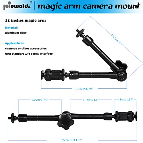 Image of Niewalda Magic arm Camera Mount ,articulating arm- 11 Inch Metal Adjustable Friction Articulated arm with Super Clamp /Phone Clip, for Various Action Camera /DSLR /LCD Monitor /LED Lights /Cell Phone