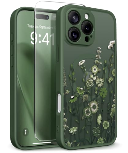 GVIEWIN for iPhone 16 Pro Case Compatible with MagSafe Screen Protector