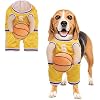 Dog Basketball Costume with Ball, Dog Basketball Halloween Costumes Adjustable Straps for Small, Medium, Large Dogs Yellow, Large
