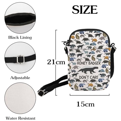 Honey Badger Lovers Housewarming Gift Honey Badger Don't Care Crossbody Bag Wild Animals Gift2