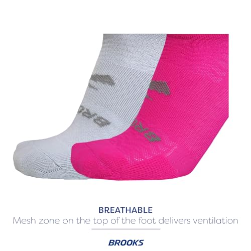 Image of Brooks Run-In No Show Socks, Athletic Running Socks, Comfort Fit, 3-Pack