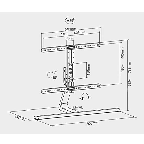 Base soporte de TV ajustable para 37-75 pulgadas miniatura 4