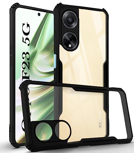 Image of Jkobi Back Cover Case for Oppo F23 5G (Shockproof with Polycarbonate Clear Panel | Professional Black)
