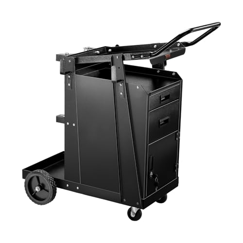 VEVOR Welding Cart, 2 Drawers Welder Cart Heavy Duty with Anti-Theft Lockable Cabinet, 350LBS Static...