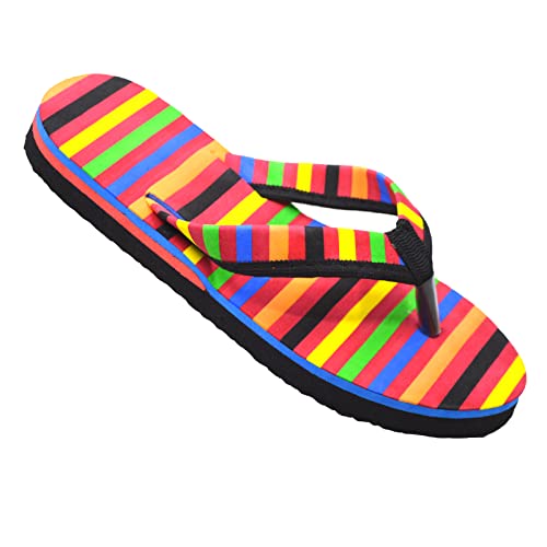 Image of POLITA Women's Flip-Flops & Slippers F145 Multicolor Stripes | Extra Soft, Lightweight, Comfortable | Trendy & Stylish for Girls & Women