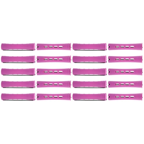 KAJNBN 20 Rulos Cabello Estilo Americano de Abs, Resistentes y Seguros, Rodillos para Peluquería en Color Púrpura para Peinados Duraderos y Fáciles de Usar