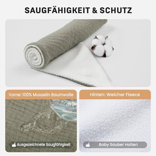IKWOLETI Musselin Lätzchen Baby Dreieckstuch Baby Halstuch Baby für Junge und Mädchen, Hochgradig Saugfähig und Verstellbar, 6 Stück – Ansicht 3