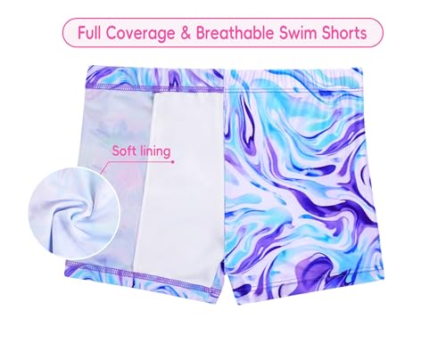 Image of Girls Swimsuit 2 Piece Rash Guard Set Short Sleeve Bathing Suits UPF 50+ Summer Beach Swimwear