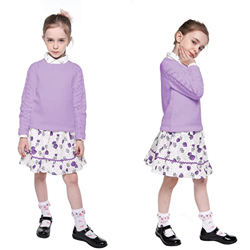 Image of Kid Nation Girls Sweaters for Teen Girls Toddler Girl Crewneck Pullover | Long Sleeve Knit Top for Casual Fall Winter Wear