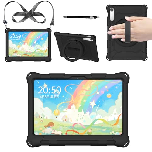 FKQLH Etui do Xiaomi Redmi Pad 2 9,7 cala 2026, ochronne etui obrotowe z paskiem na ramię dla dzieci Etui do Xiaomi Redmi Pad 2 9,7 cala 2026, czarne