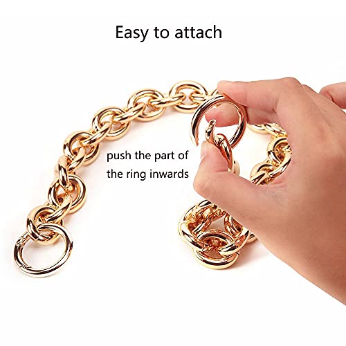 Fashionable Heavy Aluminum O Shape Metal Chain Handle Shoulder Strap Replacement for Women's Handbag,Shoulder Bag4