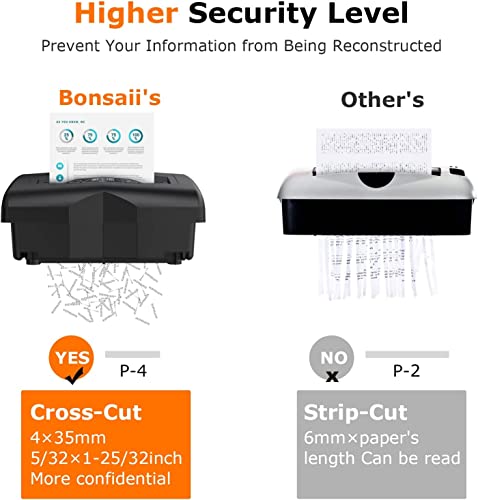 Bonsaii Heavy Duty Paper Shredder, 24-Sheet 60 Minutes Crosscut Office Shredders With 7 Gallons Bin & Anti-Jam System, P-4 High Security Also Shred Cds/Credit Cards/Staple/Mails Quiet Shredder C144-D #TOP3