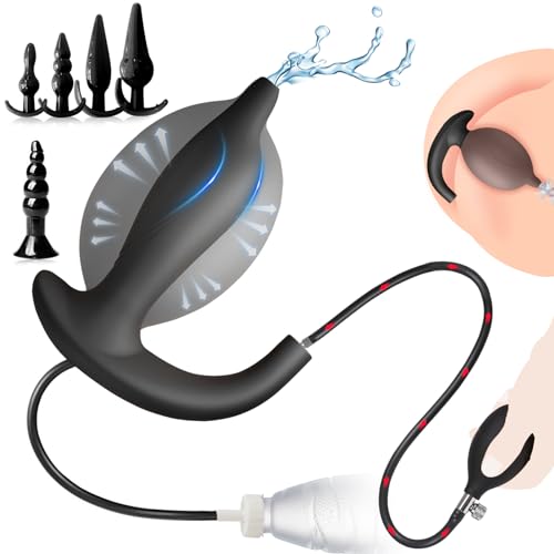 BDSMYOU Plug Gonflable avec Pompe & Douche Anale Lavement,Set de 6 Styles Buttplug,Anal Douche Anale Masturbation Jouet Sexuel pour Femme Homme Couples,Godemiché Anal Ecarteur Anal Rinçage Vaginal