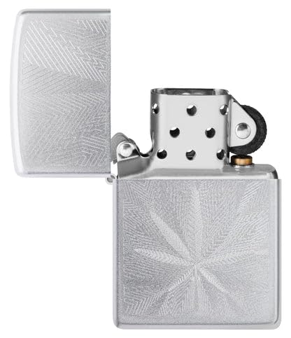 Zippo Encendedor Grabado Diseño Hoja Satinado miniatura 7