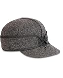 Stormy Kromer The Original Cap, Wool Blend Hat, Winter Warm Outdoor Cap for Men, Women, with Cotton Flannel Lining, Earflaps, Classic Cold Weather Gift, Charcoal, 7 1/8