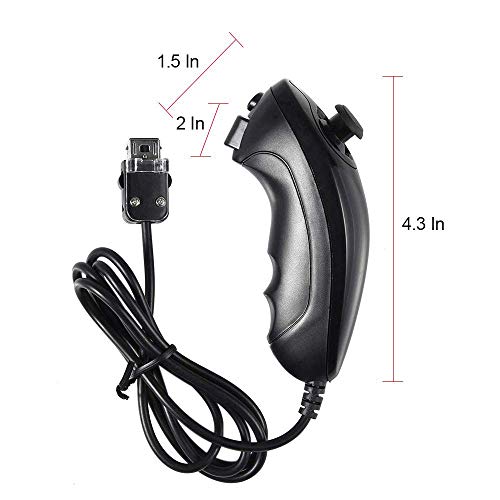 Wii Nunchuck Controller, Modeslab 2 Pack Nunchuk Controllers Replacement Remote Joystick Gamepad Controller Compatible With Wii Wii U Console(Black) #TOP4