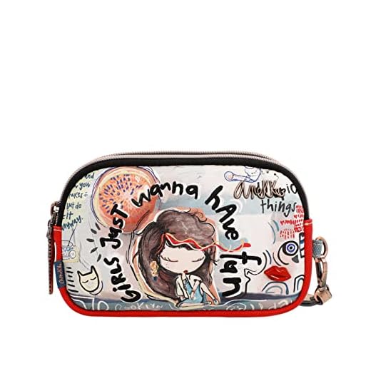 Anekke | Portatodo doble compartimento Fun & Music | Accesorios y Complementos para Mujer | Bolsos Mujer Medidas 18/12/3cm
