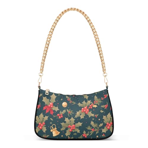 Sac à main Noël GuoChe à motif houx, le cadeau tendance pour femme
