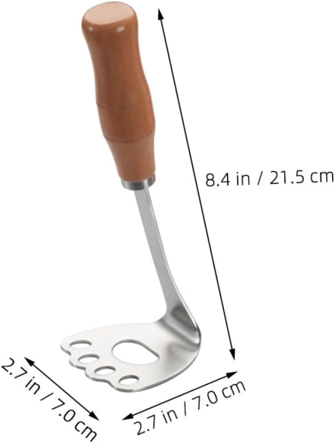 MAGICLULU 4pcs Ergonomic Potato Masher Stainless Steel Potato Presser for Mashed Fruit Puree Carrot Easy to Use Clean