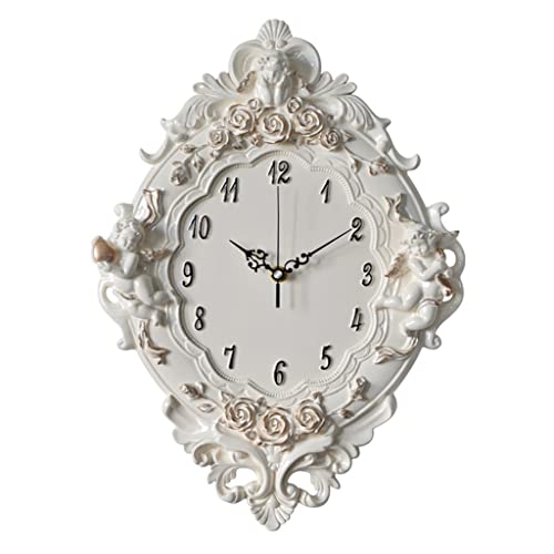 Horloge murale européenne avec pendule décoratif en résine de salon