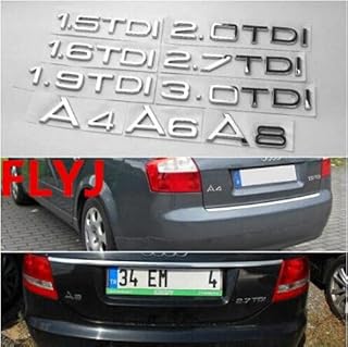 MLIENSIO 1.9 2.0 2.7 3.0 TDI quattro litery srebrny chromowany emblemat stylizacja samochodu znak rozładowania bagażnika naklejka do A7 A8 A6L Q7 (styl: 1.6 TDI)