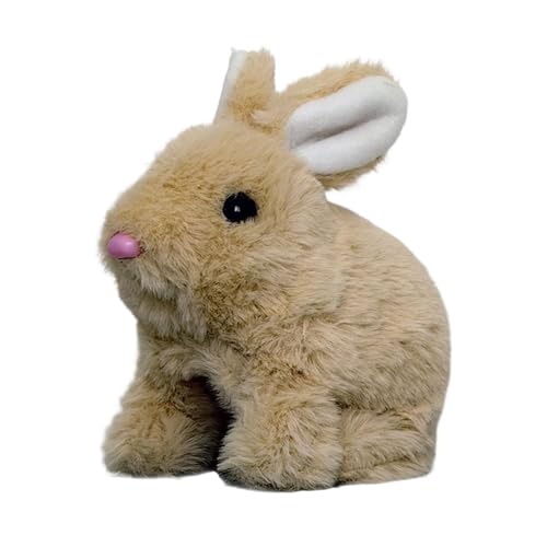 Realistic Bunny Plush, Interactive Stuffed Toy, Electronic Pet Rabbit, Wiggling Ears, Hopping Motion, (6.3x5.12 inches) for Life