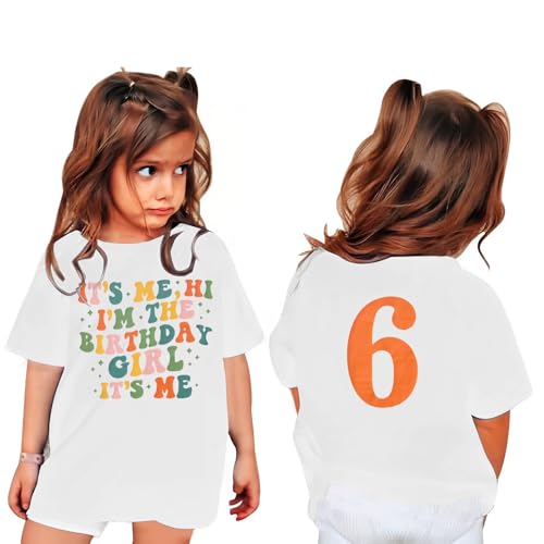 Image of GLIGLITTR Birthday Girl Shirt Its Me Hi Im The Birthday Girl Its Me Kids Birthday Party Tshirt Girls Bday Outfits Tops 5-12Y