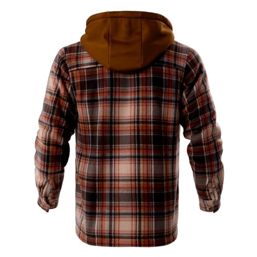 Image of LeeHanTon Mens Flannel Jackets Sherpa Lined Fleece Zip Up Winter Warm Workout Plaid Sweatshirt with Hood
