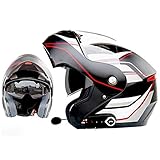 DOT genehmigt Motorradhelm mit Bluetooth-Headset für freihändige Kommunikation und mobile Unterhaltung während der Fahrt ;.