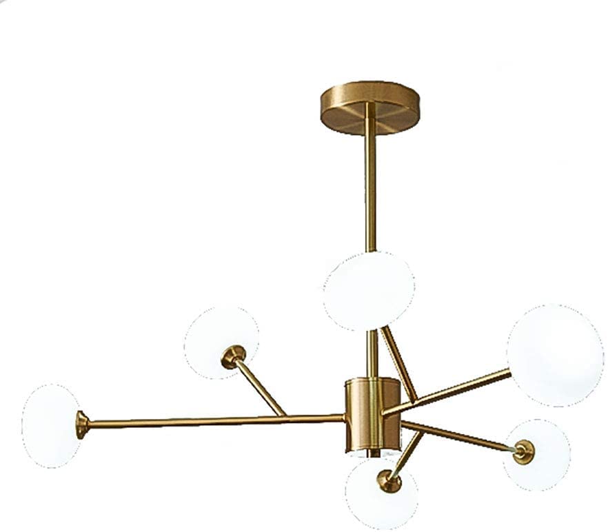 Chandelier Magic Molecule G9 nordique en cuivre plonové à 9 têtes pour salon moderne