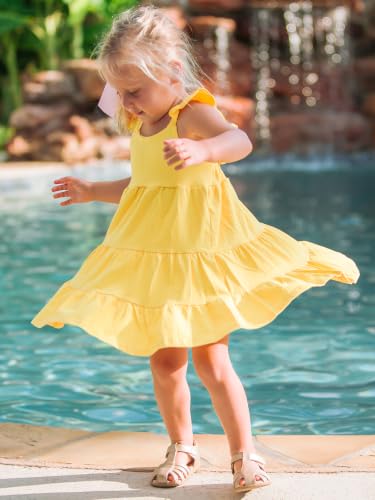 Image of Vieille Toddler Girls Summer Dress Ruffle Casual Beach Sundress 2-8 Years