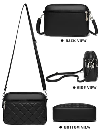 Small Quilted Crossbody for Women purse,vegan leather Multi-layer Shoulder Handbag with Adjustable strap2