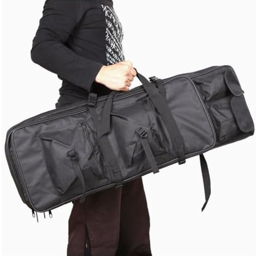 Funda táctica para rifle, bolsa doble suave con 4 bolsas, correas de sujeción, cremalleras con bloqueo, correa de hombro