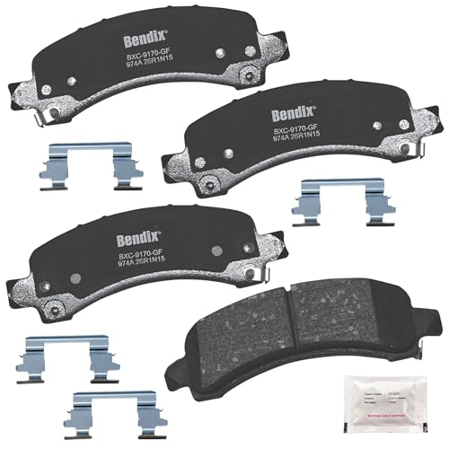 Image of Bendix Priority1 CFC974A Ceramic Rear Brake Pads for Select Models Cadillac Escalade, Chevrolet Avalanche 1500, Express Silverado Sonora, Suburban Tahoe, GMC Savana Sierra Yukon, Yukon XL 1500