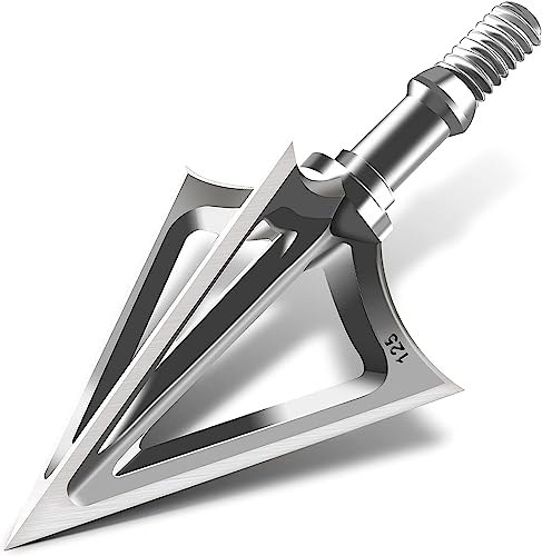 JIANZD Archery Broadheads 125 Grain Fixed Blades Stainless Steel Hunting Broadheads for Crossbow