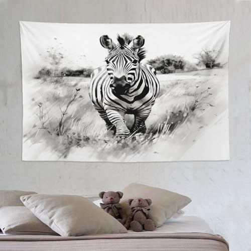 Tapisserie murale zèbre pour créer une ambiance jungle moderne dans votre chambre