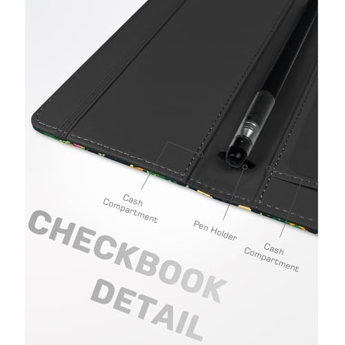 Image of Printed Checkbook Cover, RFID Blocking Checkbook, Stylish, Lightweight, Slim Durable, Multi-Functional Checkbook Holder for Personal and Business Checks (Cat)
