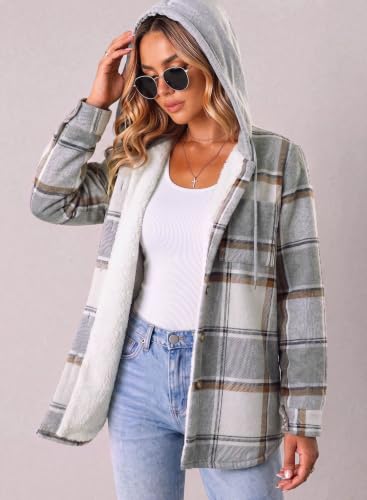 Zeagoo Womens Hooded Flannel Shacket Outdoor Winter Coat - image 3