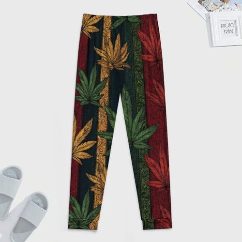 Rastafarian Weed Leaf Men's Pajama Bottoms Sleep Lounge Soft Comfy Pants Sleepwear4