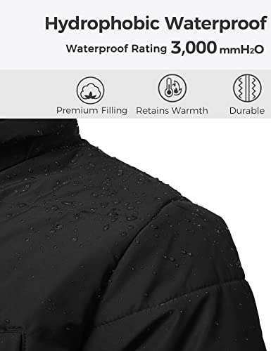 Wantdo Men's Thickened Winter Puffer Coats Insulated Winter Jackets Black Large #TOP4