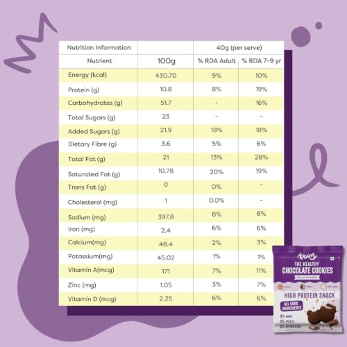Image of Troovy Healthy Chocolate Cookies| Made with goodness of Millets, Ragi, Jowar and Whole Wheat | All Natural Ingredients | Made with Jaggery, No Processed Sugar | 80gm (Pack of 1)