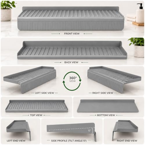 Image of Yumun Sink Splash Guard In Kitchen, Silicone Sink Edge Protector (Grey)