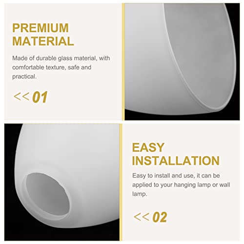 OSALADI Glass Pendant Light Bell Shaped Glass Lamp Shade E27 White Dome Lampshade Light Fixture Cover Replacement for Pendant Lighting Chandeliers Wall Sconce Light Shade - Image 4