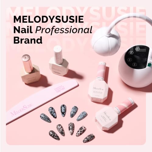 Image of MelodySusie Lace Nail Foil 10 Rolls | 5 Black /White Nail Transfer Foil Holographic Lace Nail Art Stickers Decals for DIY Acrylic Nails Manicure Decoration