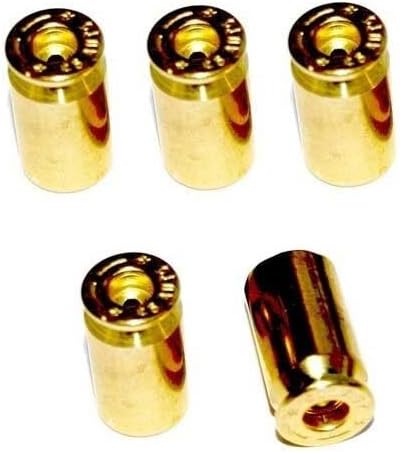 5 Real 45 Cal. ACP - Brass Bullet Shell - Tire Air Valve Stem Caps - Car Truck Style-9856-7299