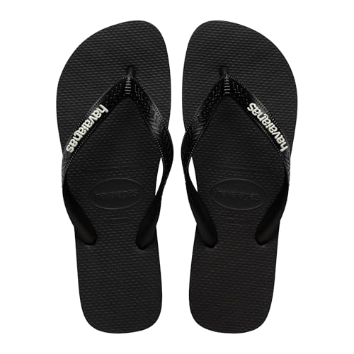 Havaianas   Logo Filete, Chanclas Elegantes y Discretas, Diseño con Detalles en Contraste, Suela Antideslizante y Duradera, Hombre