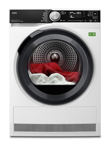 AEG WiFi Wärmepumpentrockner 8 kg mit SmartDry, Serie 9000: AbsoluteCarePlus Daunentrocknung, Punktgenaue Ergebnisse mit 3D-Scan Restfeuchteermittlung, Energiekl. A, Trommelbeleuchtung, TR9XW80880