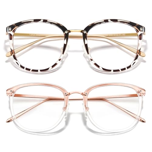 Image of Cyxus 2 Pack Blue Light Glasses for Women, Anti Blue Light Eyeglasses for Woman Reduce Eye Fatigue Eyewear and Headaches