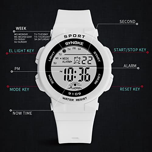 Gosasa Multifunction Unisex Watches Sport Outdoor Week Display LED Digital Watch Stopwatch Rubber Strap Luminous Waterproof Casual Alarm Wrist Watch4